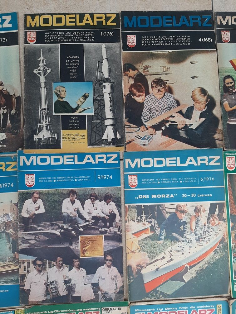 Modelarz - czasopismo z lat od 1968 do 1987 (14 numerów)