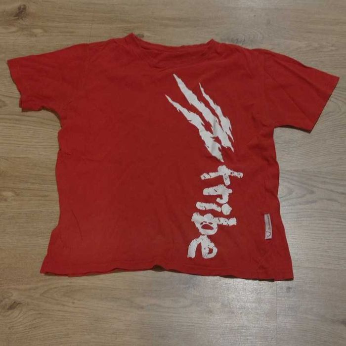 Czerwony z nadrukiem t-shirt męski i damski