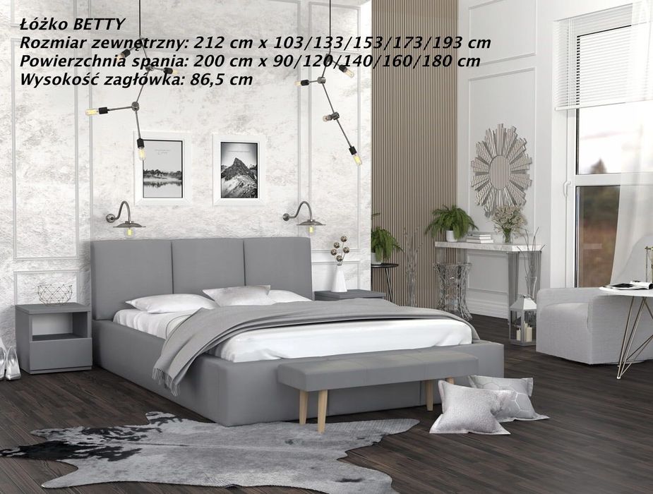 Łóżko Tapicerowane z Pojemnikiem Podnoszone Dostawa 90/120/140/160/180