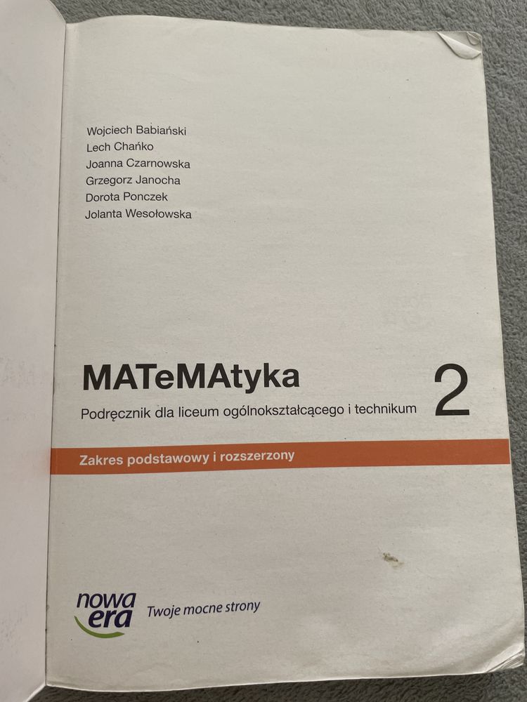 Matematyka 2 Podręcznik dla liceum i technikum
