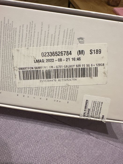 Samsung Galaxy S20 FE 5g/ 128 GB Różowy, stan idealny