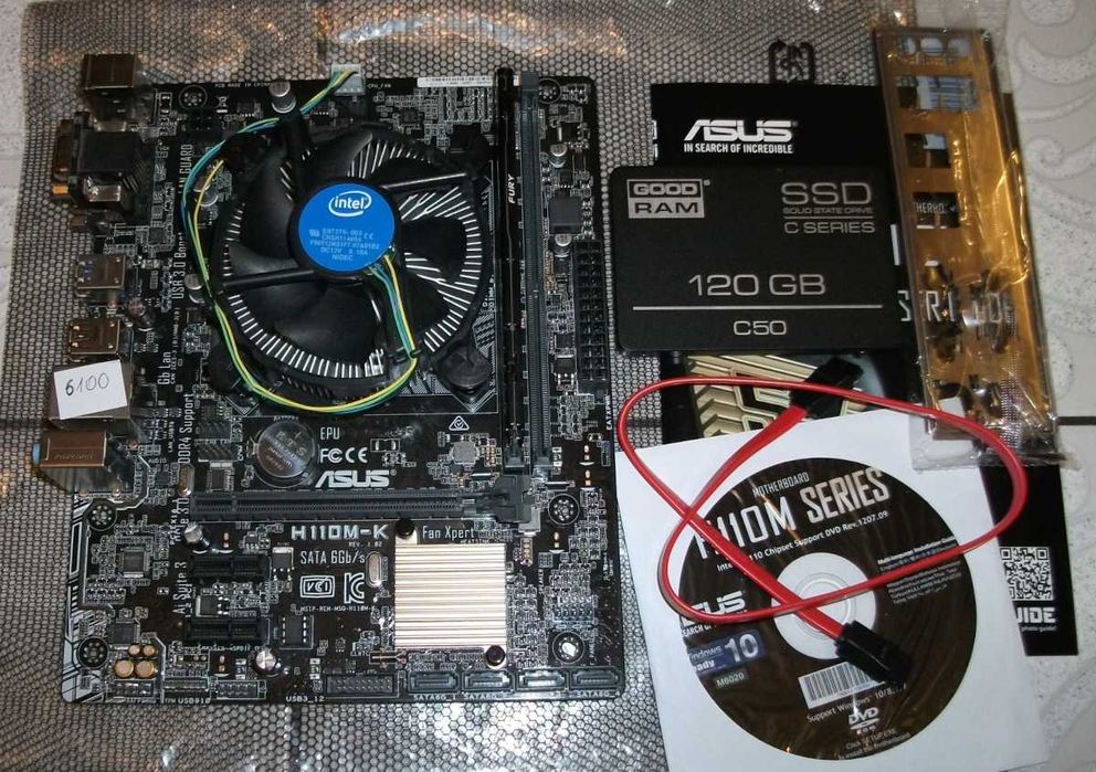 Zestaw - płyta H110, cpu i3-6100, ram 8GB, ssd 120GB - do nauki AI