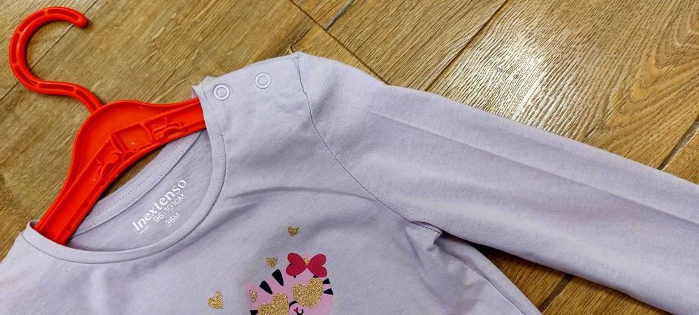 Koszulka dziewczęca na długi rękaw, Kotki, fioletowa r. 98, 96-101, 3L