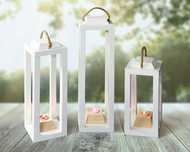 Lampion - zestaw 3 szt.naturalne drewno