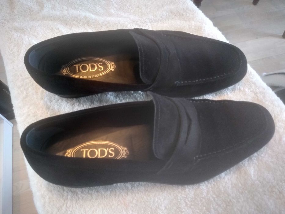Mokasyny męskie TOD'S czarne zamszowe (loafers) rozm. 7 (rozm. 41)