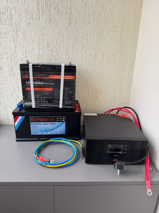 Комплект резервного живлення ДБЖ з прав. синусо. та АКБ lifepo4 200ah