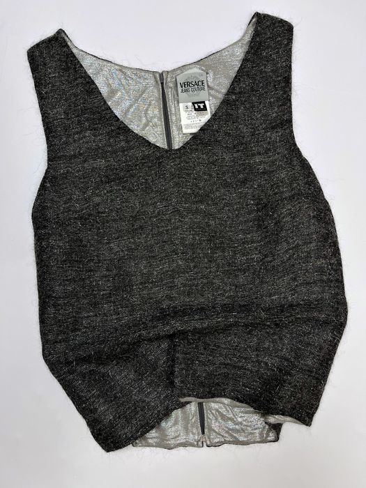 Майка блуза без рукавів на змійці Versace S оригінал мохер + шерсть