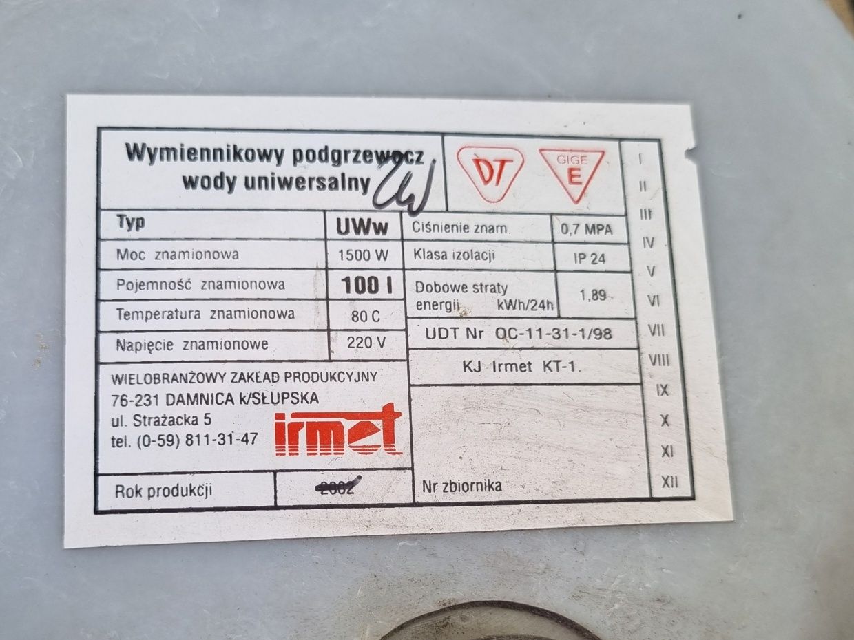 Podgrzewacz Wymiennik Bufor Bojler CWU z grzałką