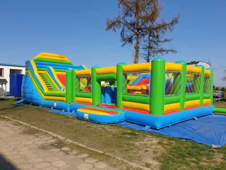 Dmuchańce, mega tory przeszkód 30 m, 18 m ,zjezdzalnie,  piana party