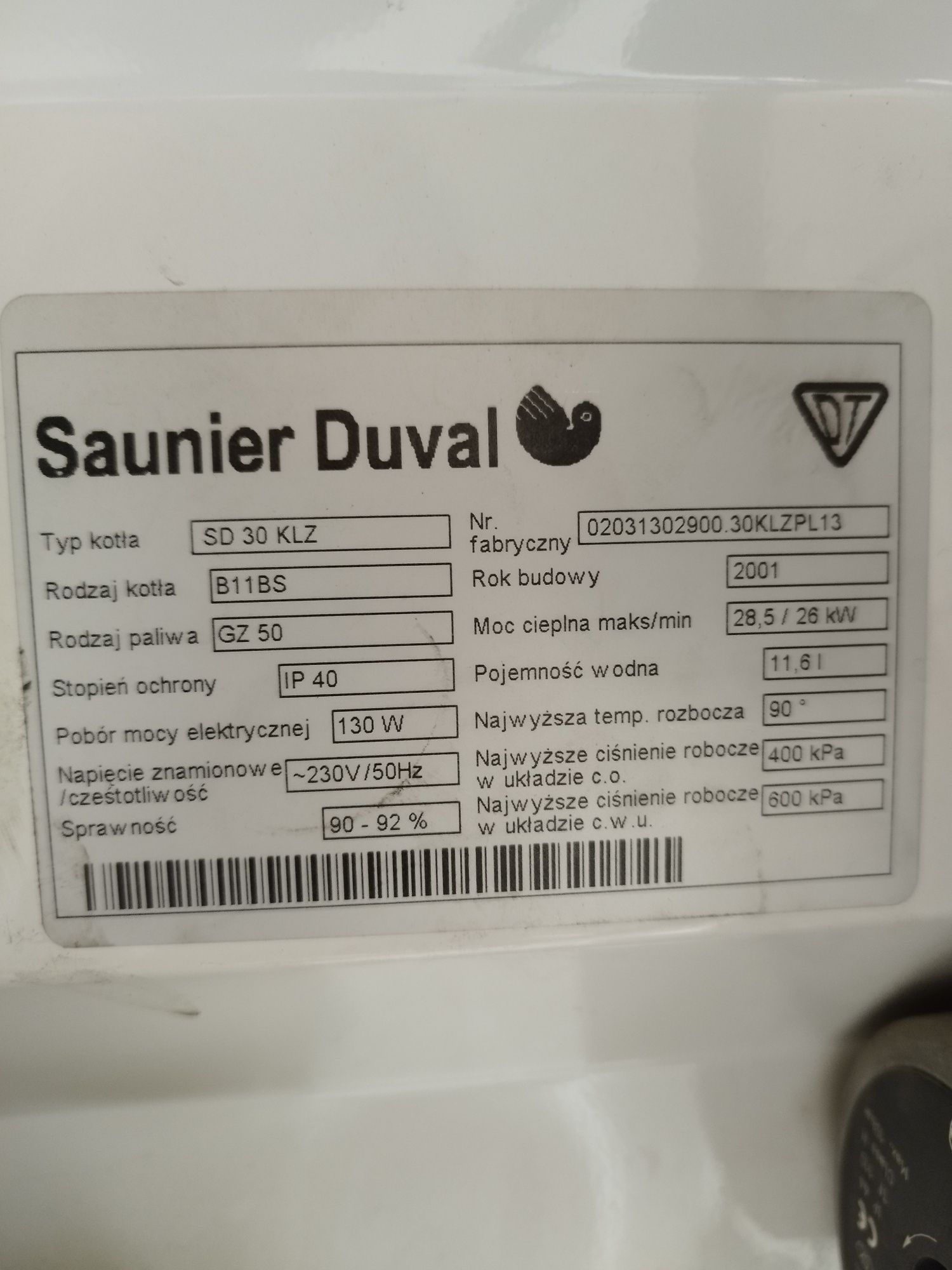 Piec gazowy kocioł Saunier Duval