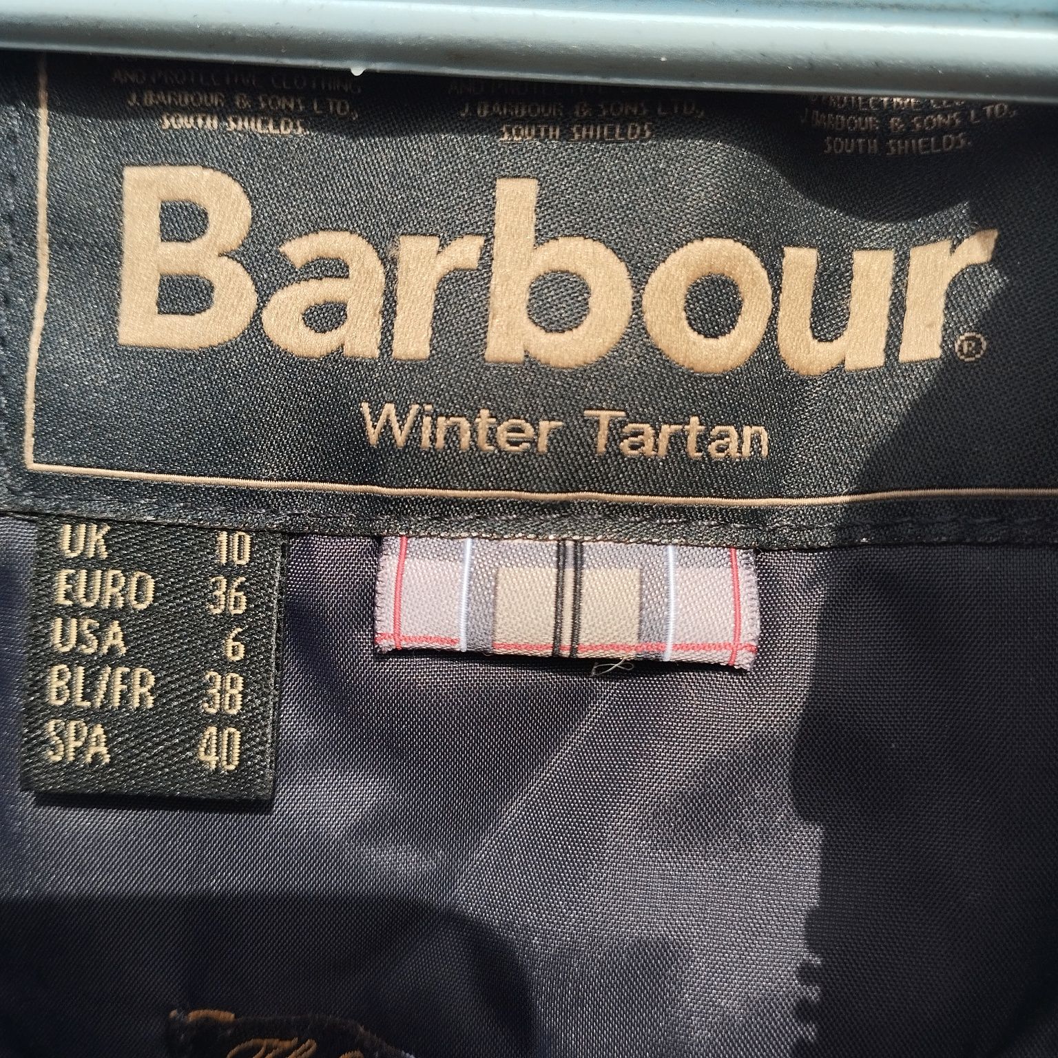 Barbour winter tartan wax.