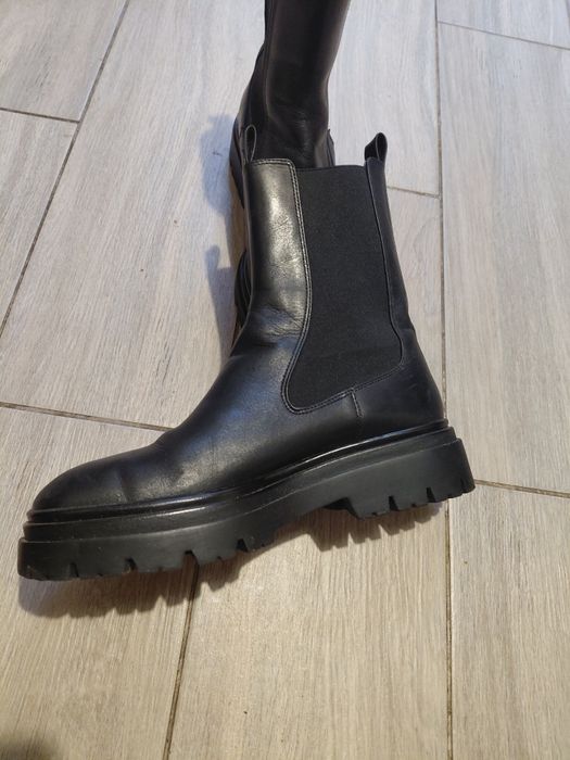 Челсі, черевики, взуття шкіряне zara