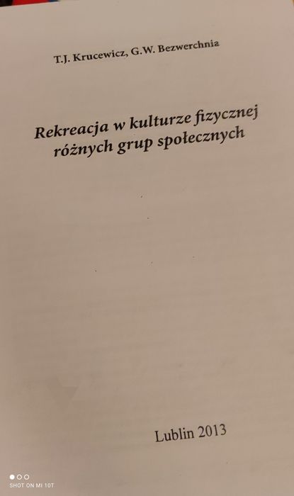 Rekreacja w kulturze fizycznej różnych grup społecznych