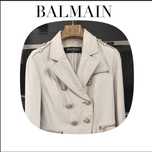 Balmain kurtka skóra naturalna s/m złote guziki