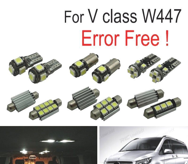 KIT COMPLETO 17 LAMPADAS LED INTERIOR PARA MERCEDES GLK CLASE X204 GLK300 GLK280 GLK250 GLK350 09-15