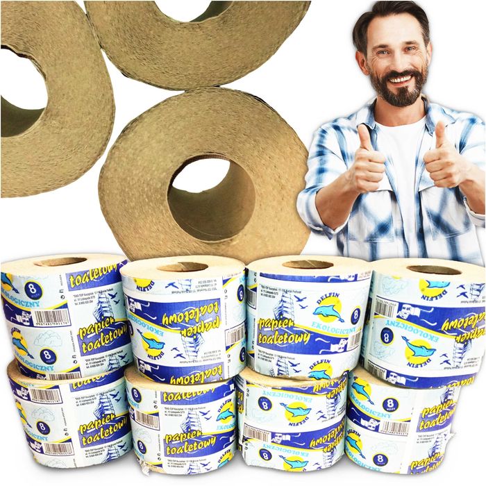 POLSKI papier toaletowy DELFIN 64 ROLKI SZARY ekologiczny 1W