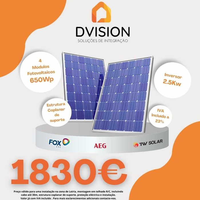 Kit de painéis solares fotovoltaicos 650Wp