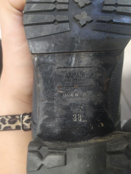 Черевики ботинки чорні шкіряні Armani