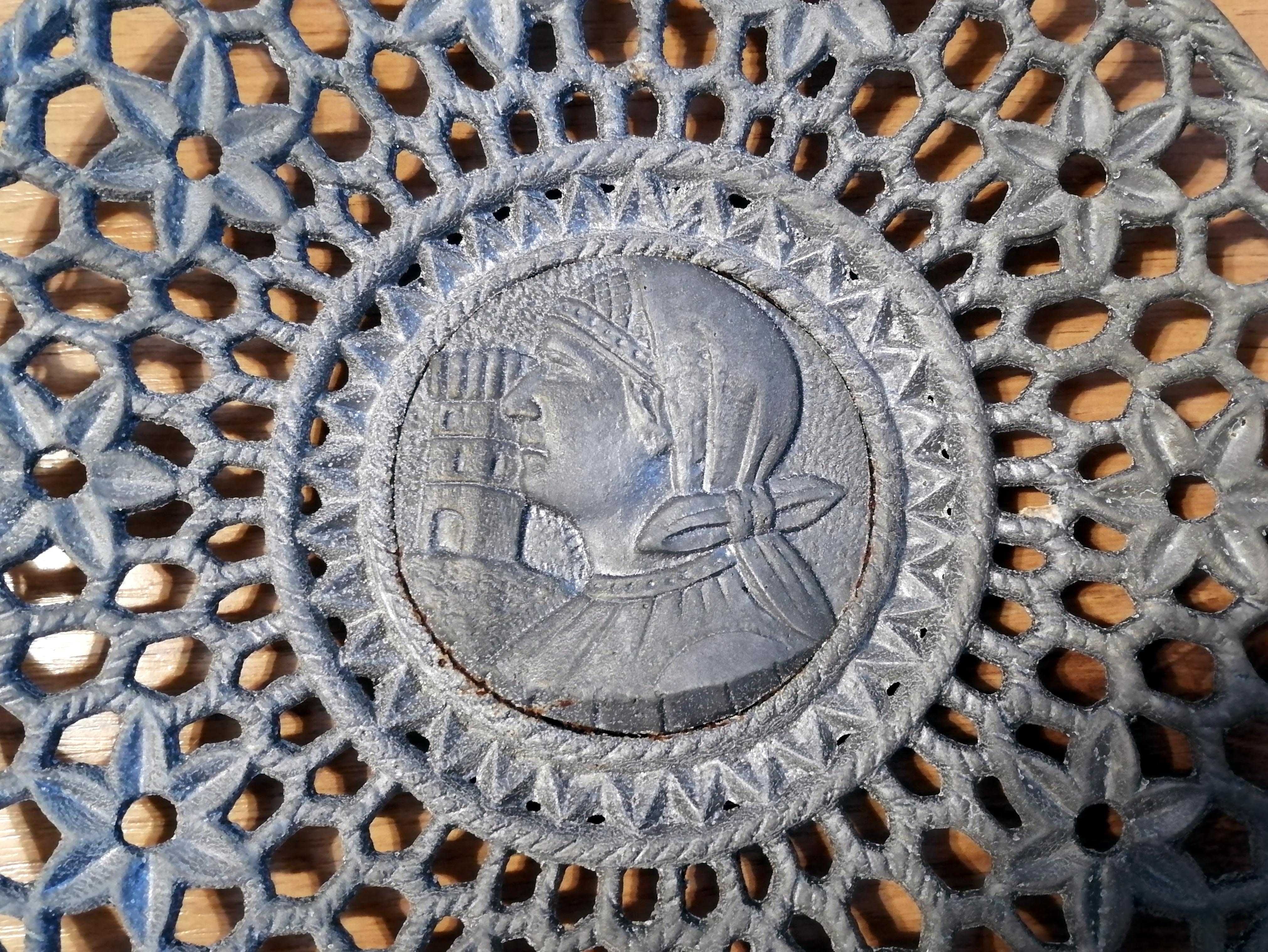 Patera talerz ażurowy 26,5 cm CELMA Cieszyn PRL aluminium Góralka