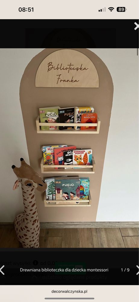 Biblioteczka półki na książki drewno sosnowe