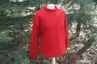 Nowy czerwony prosty ciepły polar golf S M pikowany bluza
