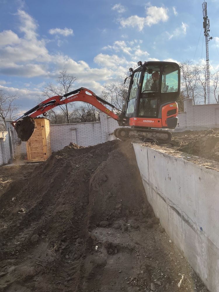 Услуги Миниэкскаватора. Водопровод. Канализация. Бассейны. Баровая