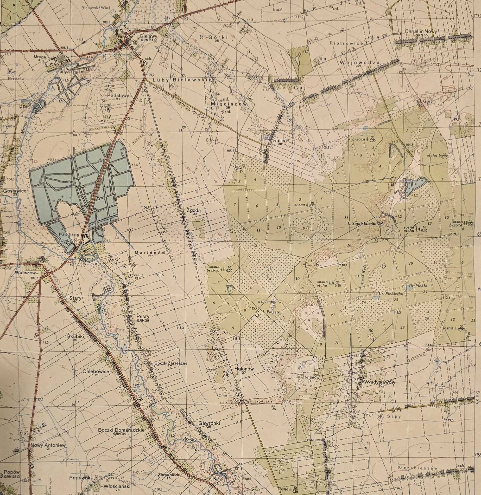 Mapa Wojskowa M-34-16-C-d (Bielawy) 1:25 000
