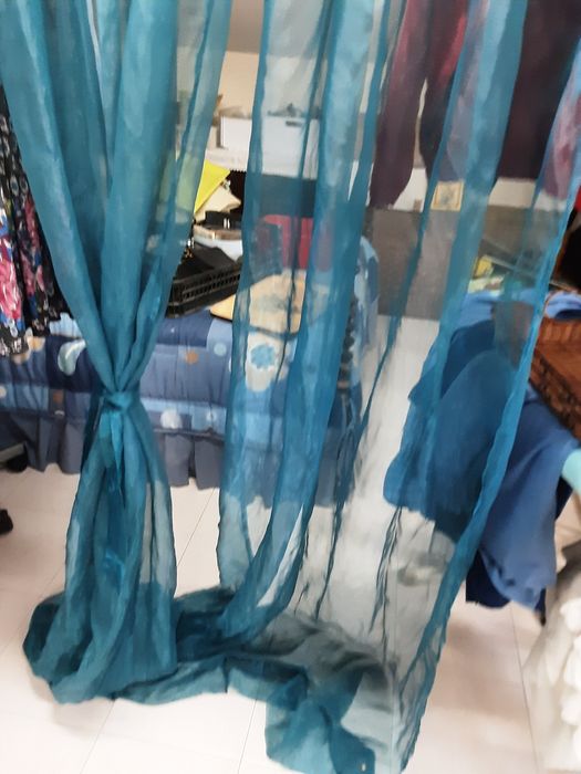 Cortinado  comprido em organza fininho