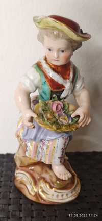 Porcelana MEISSEN Figurka Ogrodniczka z koszem 1850 r.