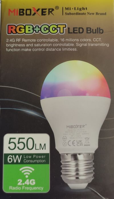 Żarówki LED E27 6W RGB+CCT milight
