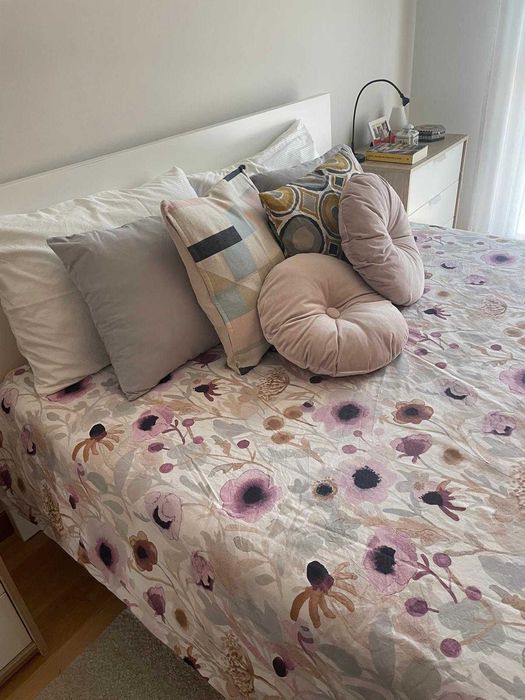 Estrutura de cama, branco, 160x200 cm