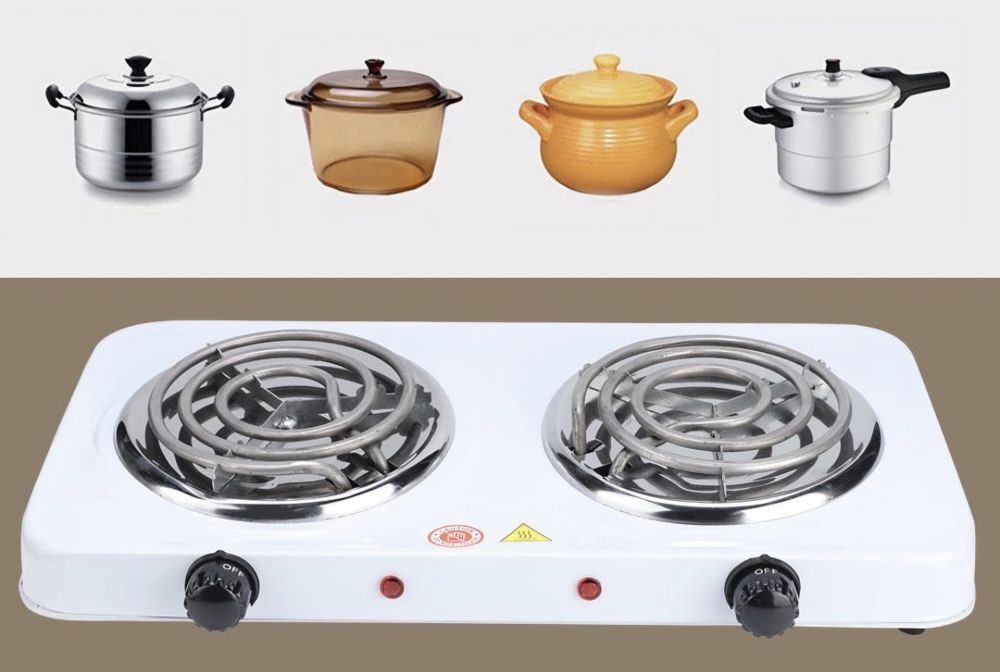 Електрична плита настільна 2 ком по 1квт. Электроплита спираль диск 2к