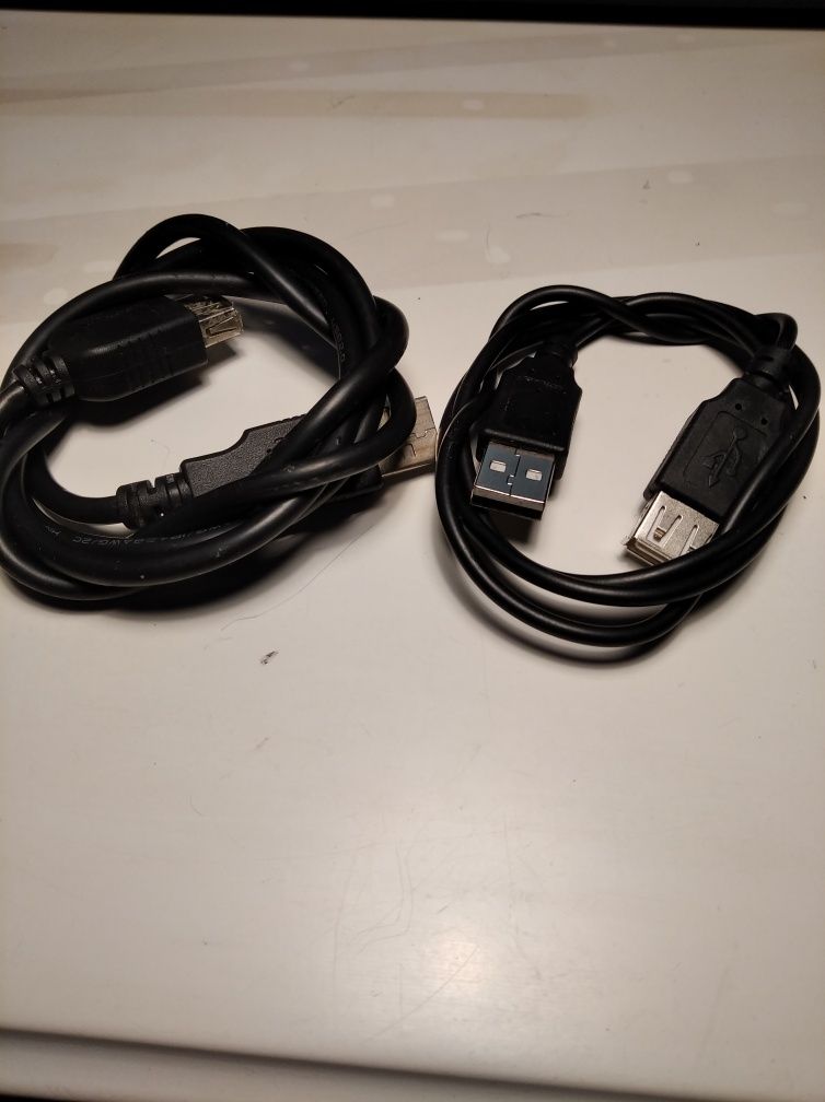 2x Przedłużacz USB 1m 0,8m