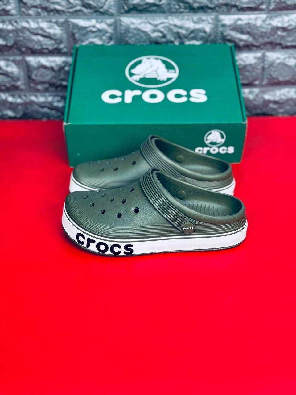 Летний must-have! Тапочки Crocs Khaki женские универсальные Крокс 2025
