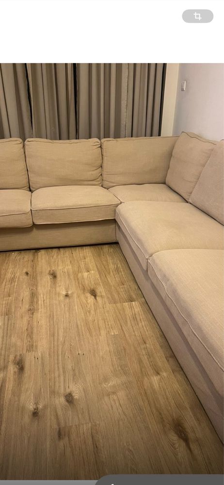 . Sofa de sala com 2,90X2,50  em pele de pessego