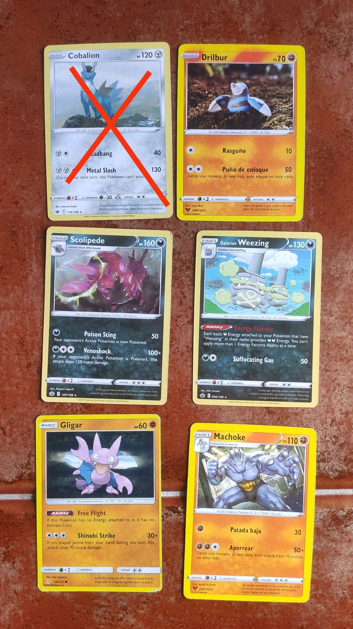 Cartas Pokémon (conjunto 10)