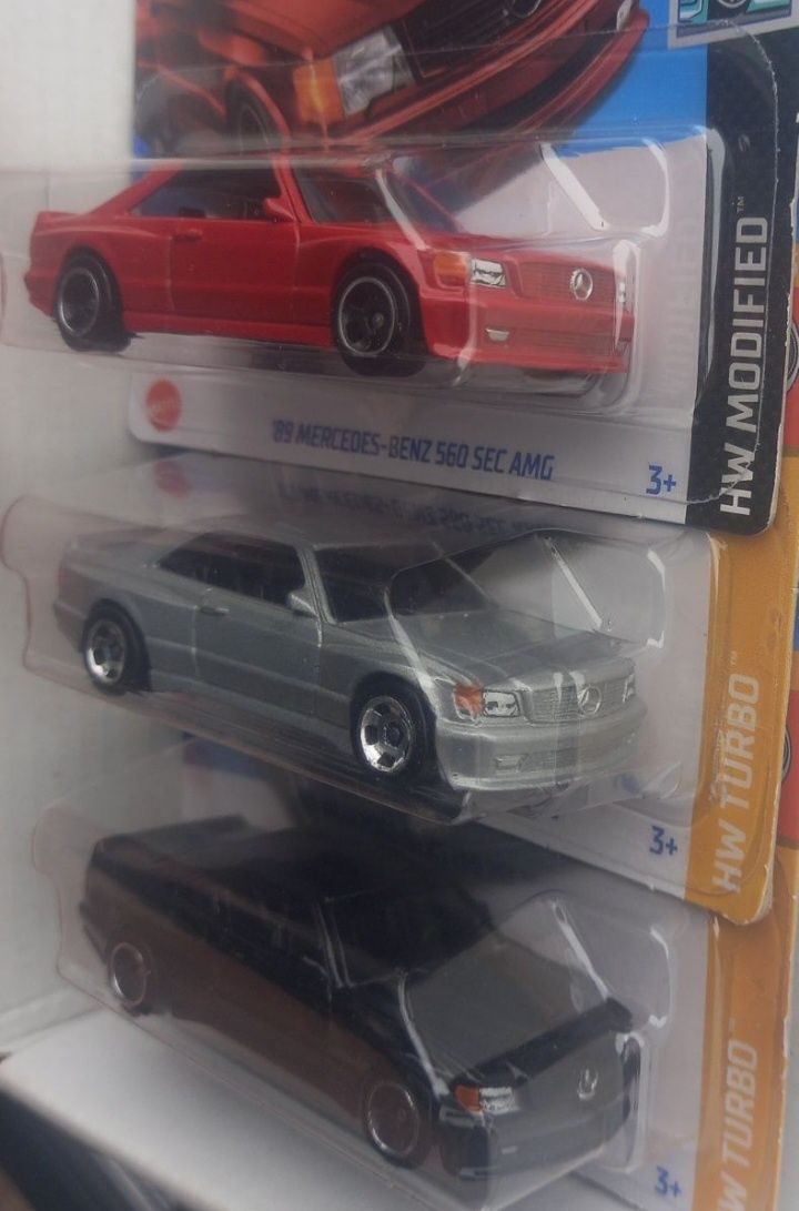 Conj 3 hot wheels 89 mercedes-benz 560 sec