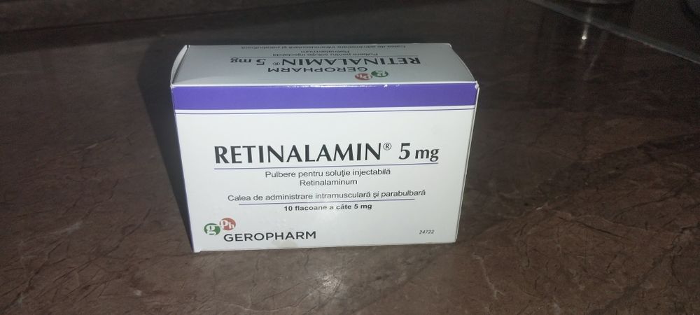 9 флаконов для приготовления раствора для парабульбарного введения.