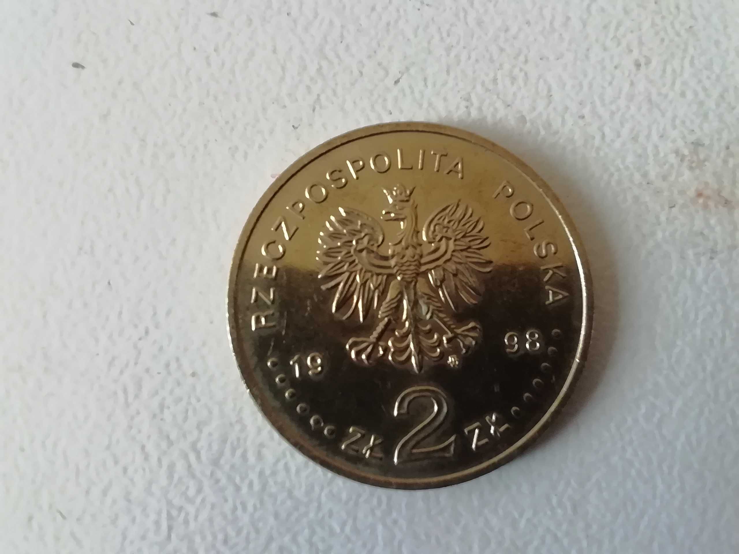 Moneta 2 zł z 1998 r. Polska 100 odkrycia Polonu i radu