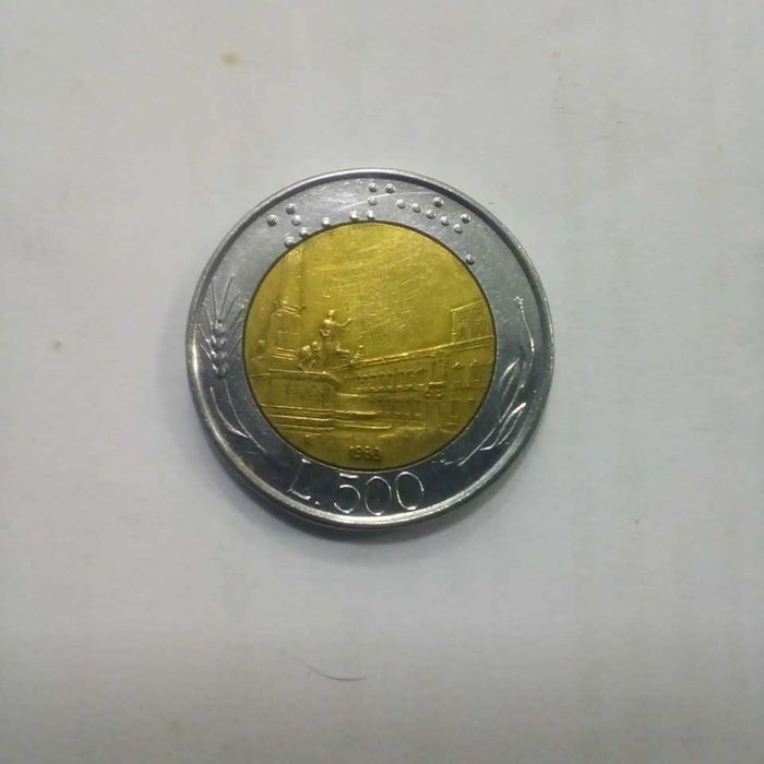 Moedas italianas de 500 liras
