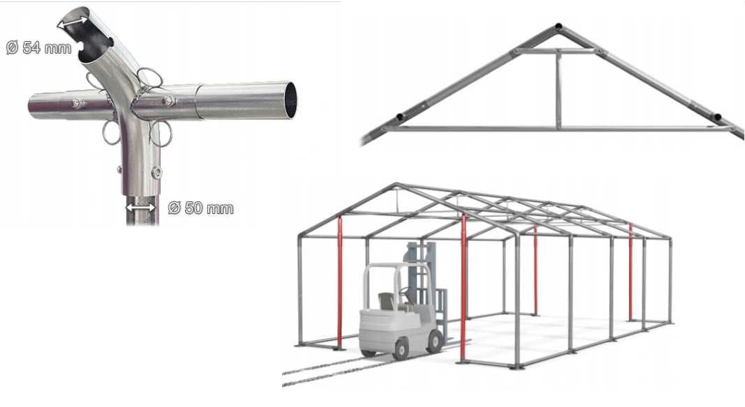 4x6x2m Całoroczny Namiot magazynowy  Hala Namiotowa WINTER 560g