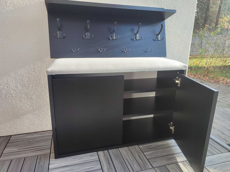 Szafka na buty z siedziskiem plus wieszak szer 90 cm kol