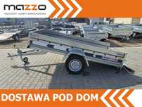 Niewiadów DOSTAWA! Przyczepka lekka wym. 263x132x35, BEG7527U, UCHYLNA jednoosiowa! Burty przód/tył uchylne i demontowalne, kat. B  DMC 750kg! Szeroka i Solidna! Z kołem podporowym!