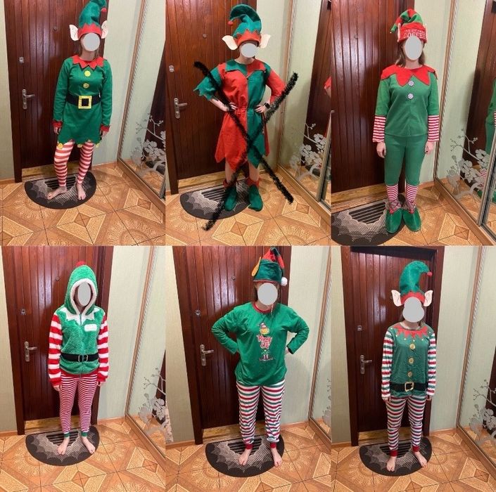 Костюми новорічні Ельфа, Санти ,  Сніговика для підлітків або дорослих
