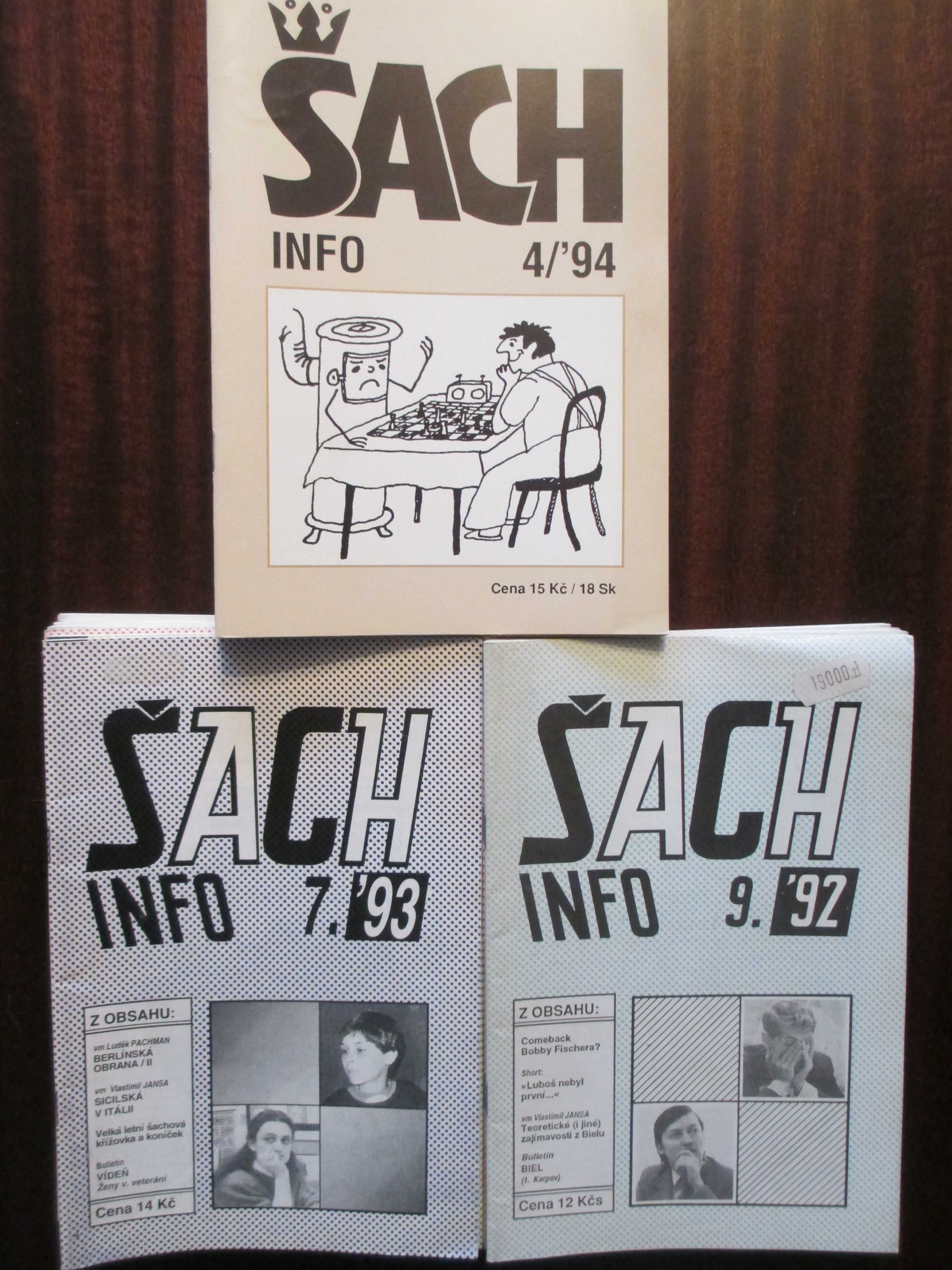 Czasopismo szachowe "Sach Info", 49 egz. z lat 1992 - 1995