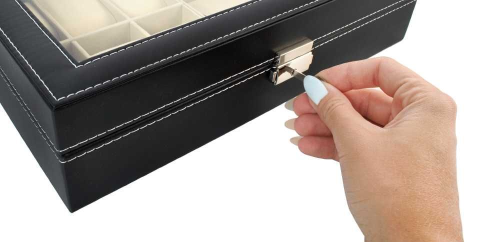 Organizer Szkatułka na Zegarki Okulary Pudełko Etui Prezent Eleganckie