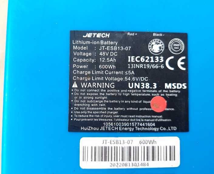 Bateria do Hulajnogi Elektrycznej Jetech 48v 12,5Ah