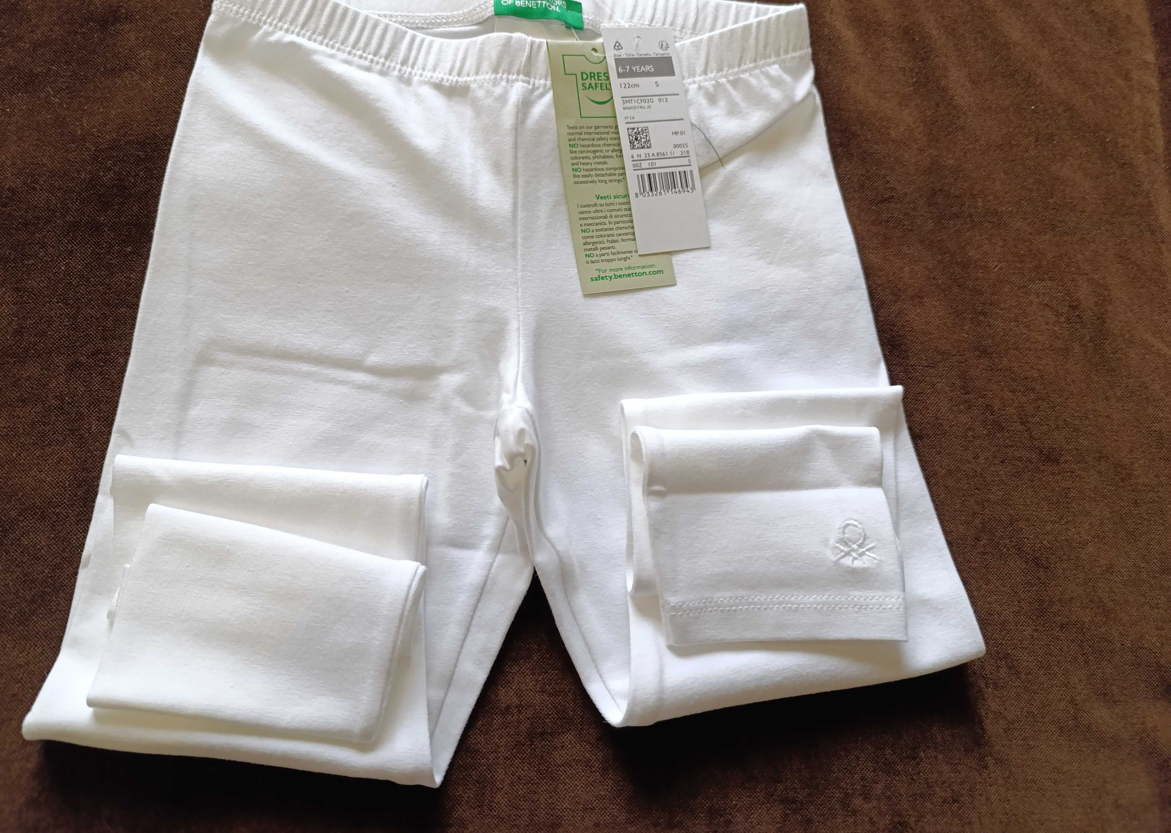 Leggins Brancos 100% algodão 6/7 anos Benetton  - Novas c/ etiqueta