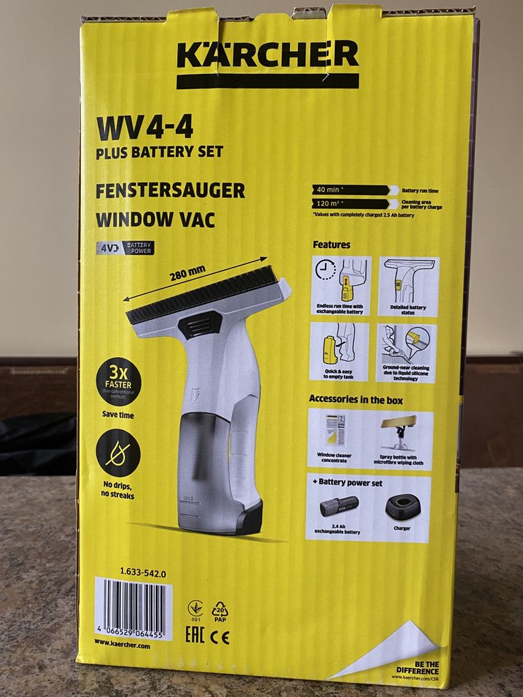 Продам Karcher wv 4-4 акумуляторний пилосос для вікон склоочисник
