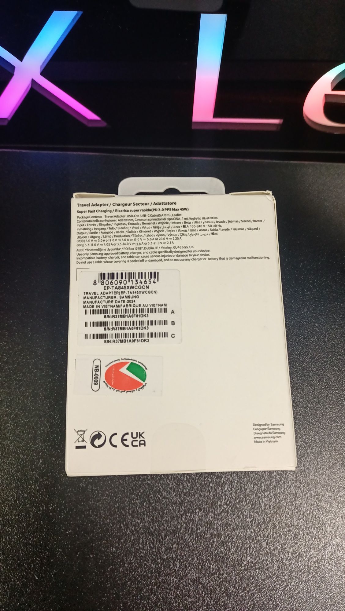 Ładowarka Samsung 45w z przewodem usb-c 1m s23 s24 oppo iPhone itp